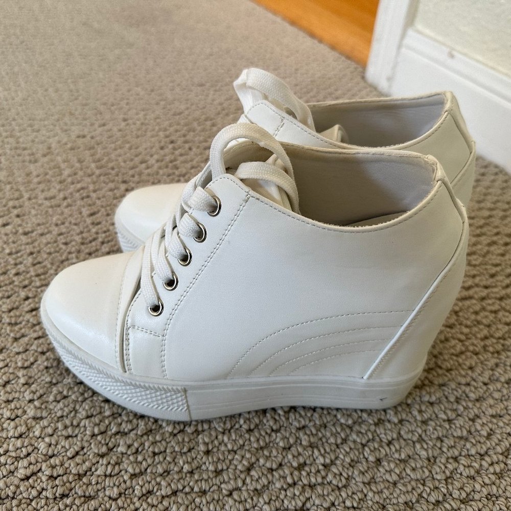 White Wedge Sneakers